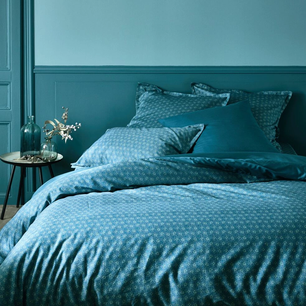 SOUN - Housse De Couette En Satin De Coton - Motifs Jasmin 240x220cm 6 SOUN - Housse De Couette En Satin De Coton - Motifs Jasmin 240x220cm – Image 4