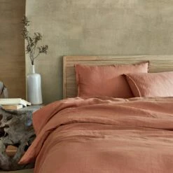VENCE - Linge De Lit Uni En Lin Lavé - Brun Rustrel -Doublures De Lit Soldes 2024 Housse de couette VENCE 27363270 A 1