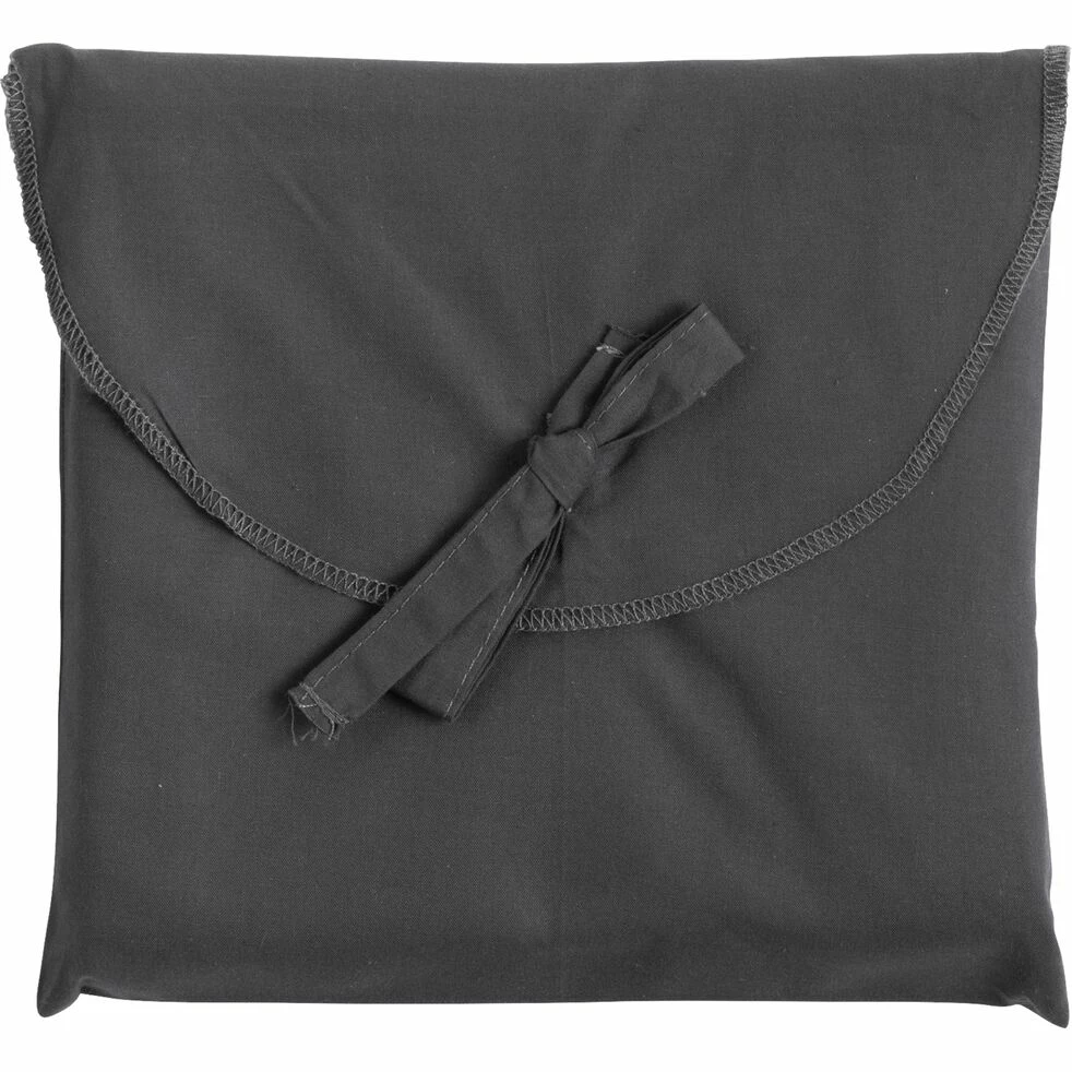 FLORE - Lot De 2 Taies D'oreiller En Percale De Coton - Gris Ardoise 65x65cm 5 FLORE - Lot De 2 Taies D'oreiller En Percale De Coton - Gris Ardoise 65x65cm – Image 3