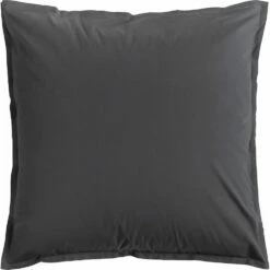 FLORE - Lot De 2 Taies D'oreiller En Percale De Coton - Gris Ardoise 65x65cm