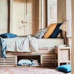 CALANQUES - Lot De 2 Taies D'oreiller En Coton - Bleu Figuerolles 65x65cm 11 CALANQUES - Lot De 2 Taies D'oreiller En Coton - Bleu Figuerolles 65x65cm -Doublures De Lit Soldes 2024 LOT DE 2 TAIES D 39 OREILLER CALANQUES 26437781 A 1