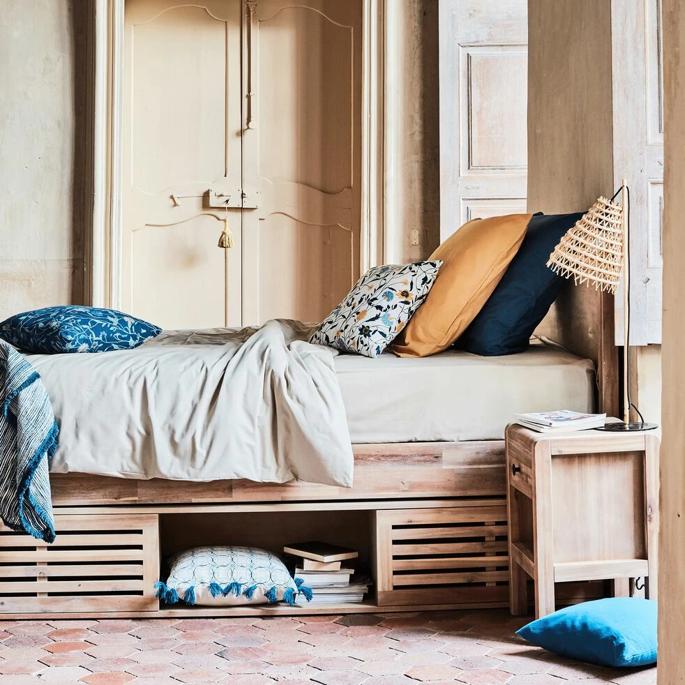 CALANQUES - Lot De 2 Taies D'oreiller En Coton - Bleu Figuerolles 65x65cm 7 CALANQUES - Lot De 2 Taies D'oreiller En Coton - Bleu Figuerolles 65x65cm – Image 5