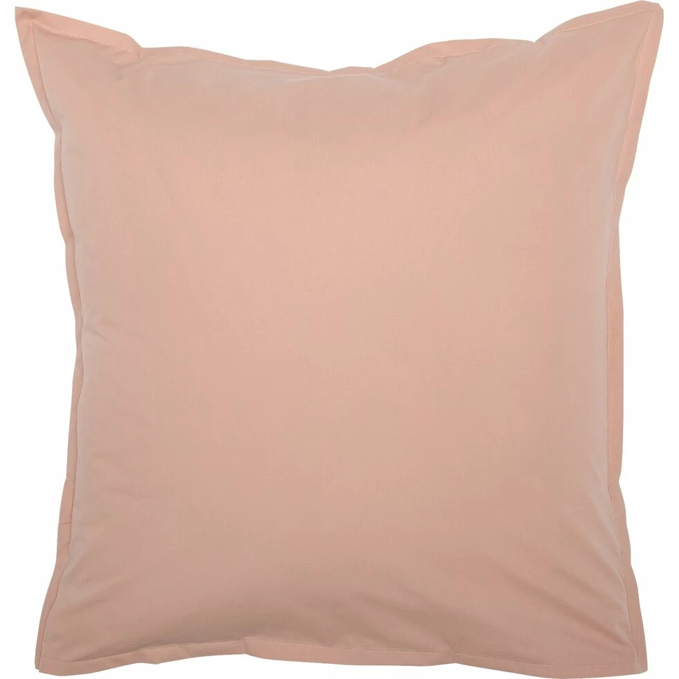 FLORE - Lot De 2 Taies D'oreiller En Percale De Coton - Rose Salina 65x65cm 3 FLORE - Lot De 2 Taies D'oreiller En Percale De Coton - Rose Salina 65x65cm