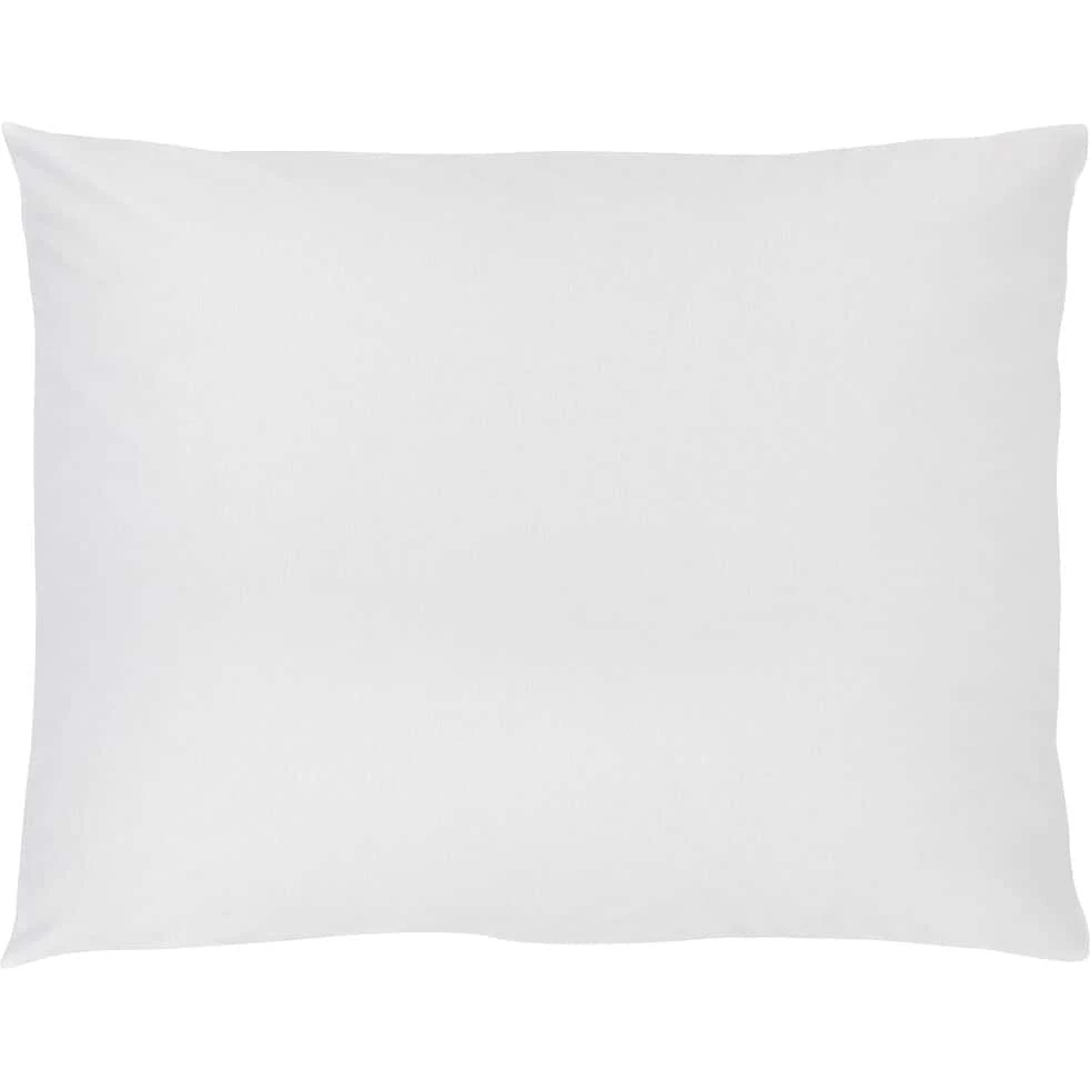 FLORE - Lot De 2 Taies D'oreiller En Percale De Coton - Blanc 50x70cm 3 FLORE - Lot De 2 Taies D'oreiller En Percale De Coton - Blanc 50x70cm