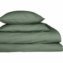 FLORE - Lot De 2 Taies D'oreiller En Percale De Coton - Vert Cèdre 50x70cm -Doublures De Lit Soldes 2024 Lot de 2 taies d oreiller FLORE 26440286 D 2