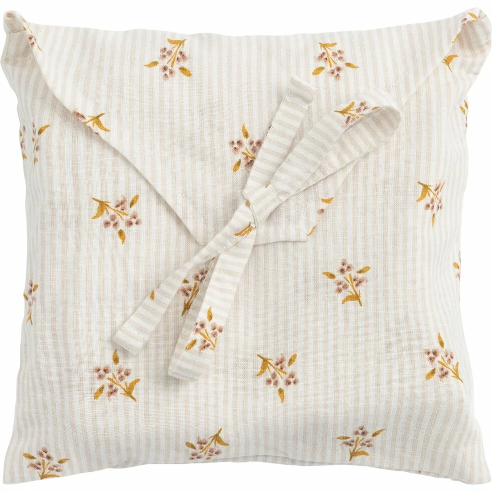 MOUCHOIR - Lot De 2 Taies D'oreiller En Lin Et Coton Motif Argan - Jaune 65x65cm 6 MOUCHOIR - Lot De 2 Taies D'oreiller En Lin Et Coton Motif Argan - Jaune 65x65cm – Image 4