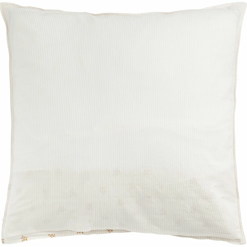 MOUCHOIR - Lot De 2 Taies D'oreiller En Lin Et Coton Motif Argan - Jaune 65x65cm 4 MOUCHOIR - Lot De 2 Taies D'oreiller En Lin Et Coton Motif Argan - Jaune 65x65cm – Image 2