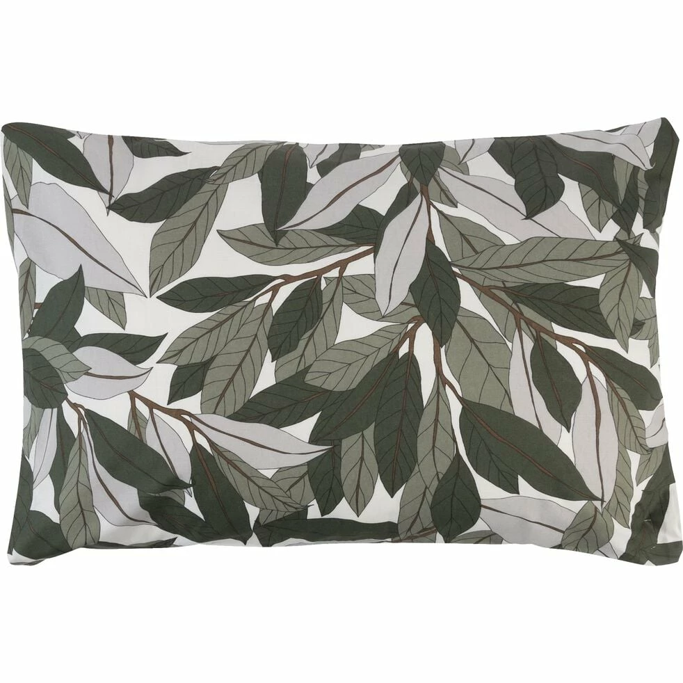 SARA - Lot De 2 Taies D'oreiller En Coton - Motifs Laurier 50x70cm 3 SARA - Lot De 2 Taies D'oreiller En Coton - Motifs Laurier 50x70cm
