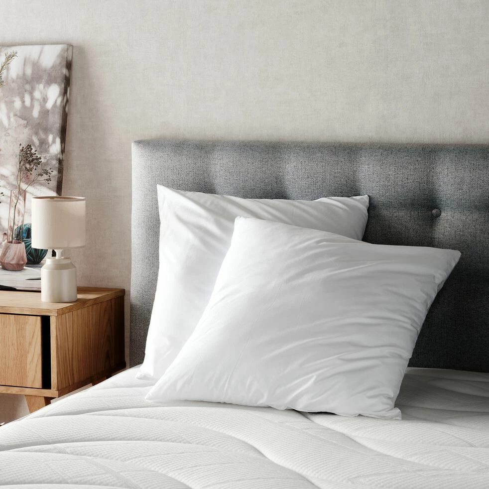 KALEA - Lot De 2 Oreillers Moelleux En Coton Bio - Blanc 65x65cm 5 KALEA - Lot De 2 Oreillers Moelleux En Coton Bio - Blanc 65x65cm â Image 3