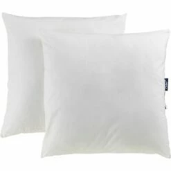 KALEA - Lot De 2 Oreillers Moelleux En Coton Bio - Blanc 65x65cm