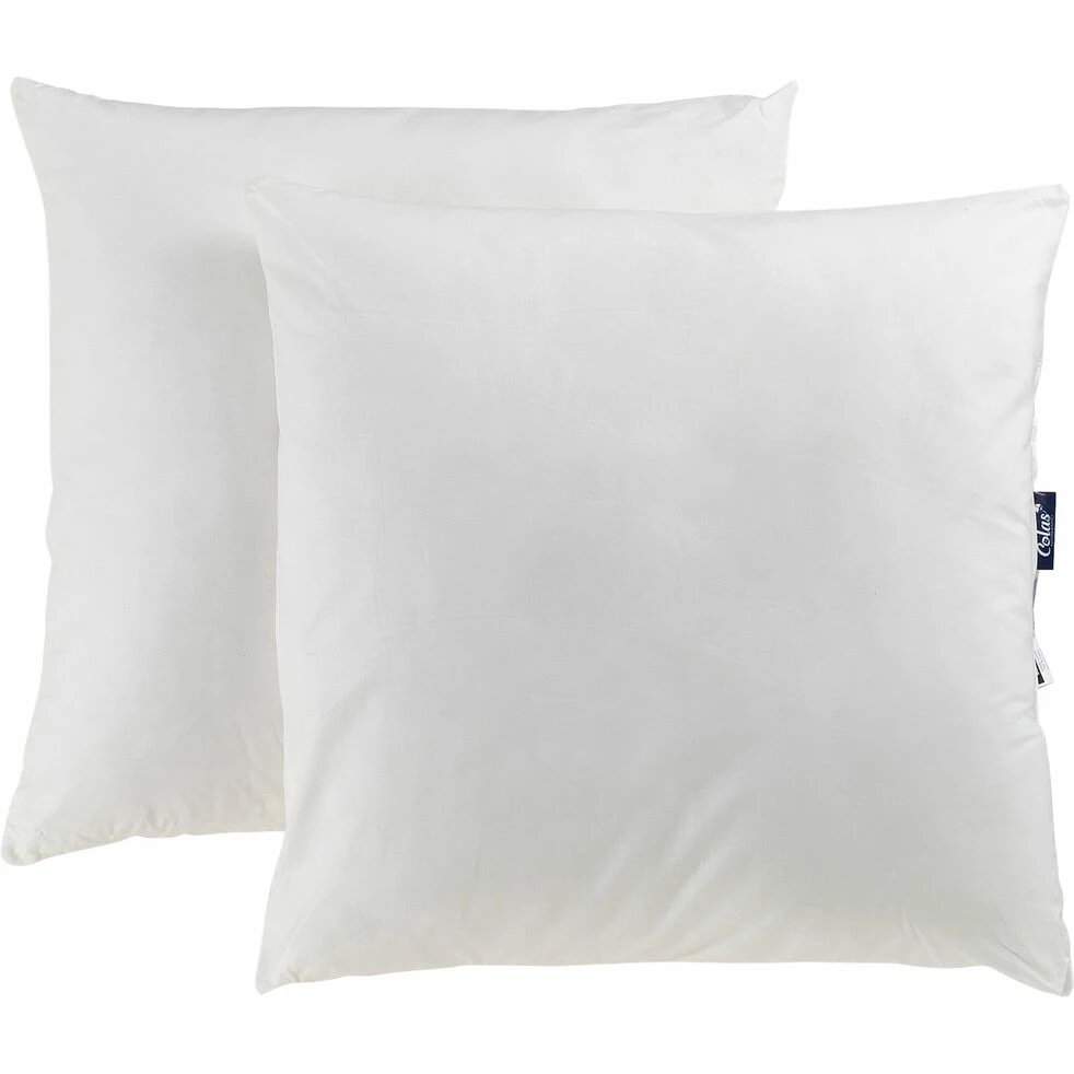 KALEA - Lot De 2 Oreillers Moelleux En Coton Bio - Blanc 65x65cm 3 KALEA - Lot De 2 Oreillers Moelleux En Coton Bio - Blanc 65x65cm