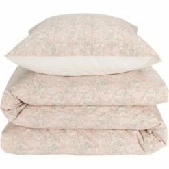 DAMGALI - Housse De Couette 240x220cm Et 2 Taies D'oreiller 63x63cm En Coton - Motifs Indien Rose