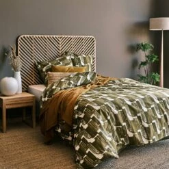 OLIVETTI - Housse De Couette 260x240cm Et 2 Taies D'oreiller 63x63cm En Coton - Motifs Olivetti -Doublures De Lit Soldes 2024 PARURE OLIVETTI 27397947 A 1