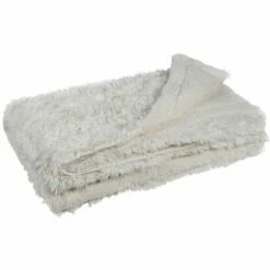 ELEC - Couvre-lit Imitation Fourrure En Polyester - Blanc 180x220cm