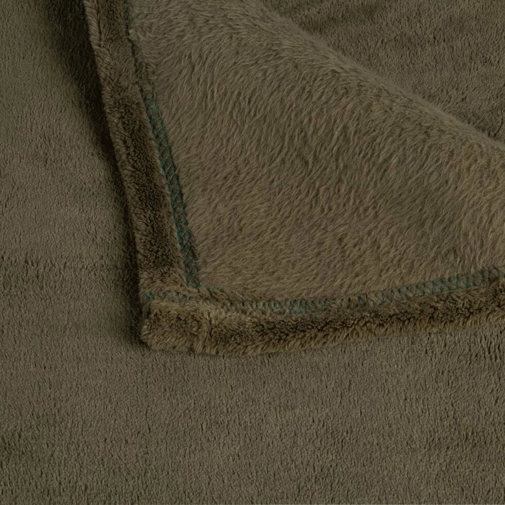 ROBIN - Couvre Lit Effet Polaire - Vert Cèdre 180x220cm 4 ROBIN - Couvre Lit Effet Polaire - Vert Cèdre 180x220cm – Image 2