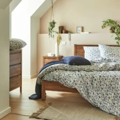 FLORA - Housse De Couette 240x220cm Et 2 Taies D'oreiller 63x63cm En Coton - Bleu Et Jaune 9 FLORA - Housse De Couette 240x220cm Et 2 Taies D'oreiller 63x63cm En Coton - Bleu Et Jaune -Doublures De Lit Soldes 2024 Parure FLORA 27483732 A 1