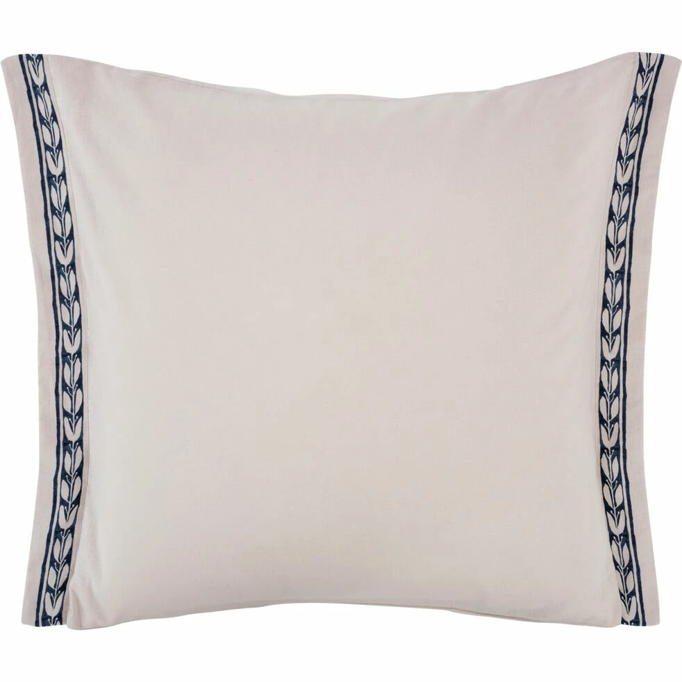 KISSOS - Housse De Couette Et 2 Taies D'oreiller En Coton Finition Frise - Beige 240x220cm 4 KISSOS - Housse De Couette Et 2 Taies D'oreiller En Coton Finition Frise - Beige 240x220cm – Image 2