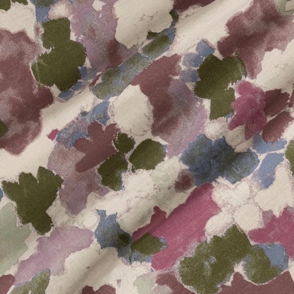 MAZZO - Housse De Couette 240x220cm Et 2 Taies D'oreiller 63x63cm En Lin Et Coton Motif Floral - Rose 5 MAZZO - Housse De Couette 240x220cm Et 2 Taies D'oreiller 63x63cm En Lin Et Coton Motif Floral - Rose – Image 3