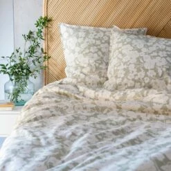 NYMPHE - Housse De Couette 240x220cm Et 2 Taies D'oreiller 63x63cm En Coton Motif Floral - Vert -Doublures De Lit Soldes 2024 Parure NYMPHE 27573082 A 2