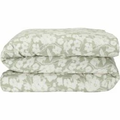 NYMPHE - Housse De Couette 240x220cm Et 2 Taies D'oreiller 63x63cm En Coton Motif Floral - Vert -Doublures De Lit Soldes 2024 Parure NYMPHE 27573082 B 1