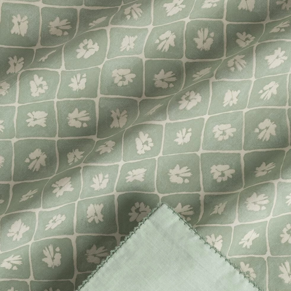 PIASTRE - Housse De Couette 240x220cm Et 2 Taies D'oreiller 63x63cm En Coton Lavé - Vert 6 PIASTRE - Housse De Couette 240x220cm Et 2 Taies D'oreiller 63x63cm En Coton Lavé - Vert – Image 4