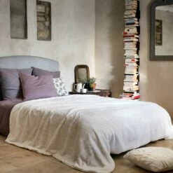 MARIUS - Couvre Lit Imitation Fourrure - Blanc Ventoux 180x220cm -Doublures De Lit Soldes 2024 Plaid MARIUS 26466255 A 1