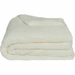 MARIUS - Couvre Lit Imitation Fourrure - Blanc Ventoux 180x220cm