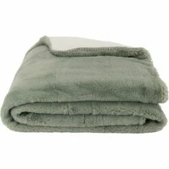 MARIUS - Plaid Imitation Fourrure - Vert Olivier 180x220cm