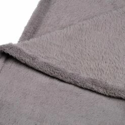 ROBIN - Couvre Lit Effet Polaire- Gris Restanque 180x220cm -Doublures De Lit Soldes 2024 Plaid ROBIN 26467139 Z 1