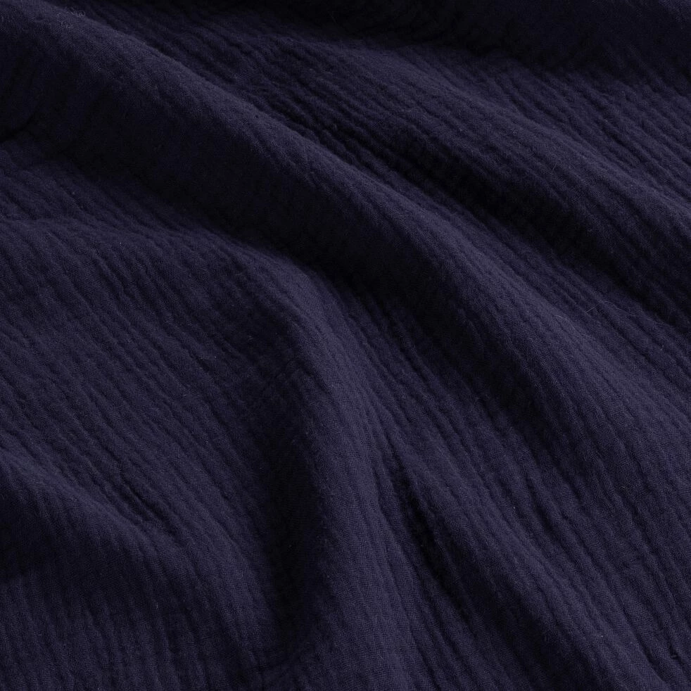 TESSALY - Couvre-lit En Gaze De Coton - Bleu Céou 180x230cm 5 TESSALY - Couvre-lit En Gaze De Coton - Bleu Céou 180x230cm – Image 3