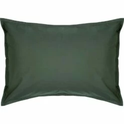 FLORE - Lot De 2 Taies D'oreiller En Percale De Coton - Vert Cèdre 50x70cm
