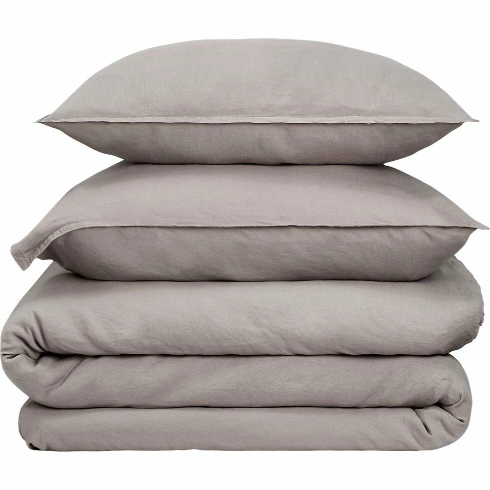 VENCE - Lot De 2 Taies D'oreiller En Lin Lavé - Beige 65x65cm 5 VENCE - Lot De 2 Taies D'oreiller En Lin Lavé - Beige 65x65cm – Image 3