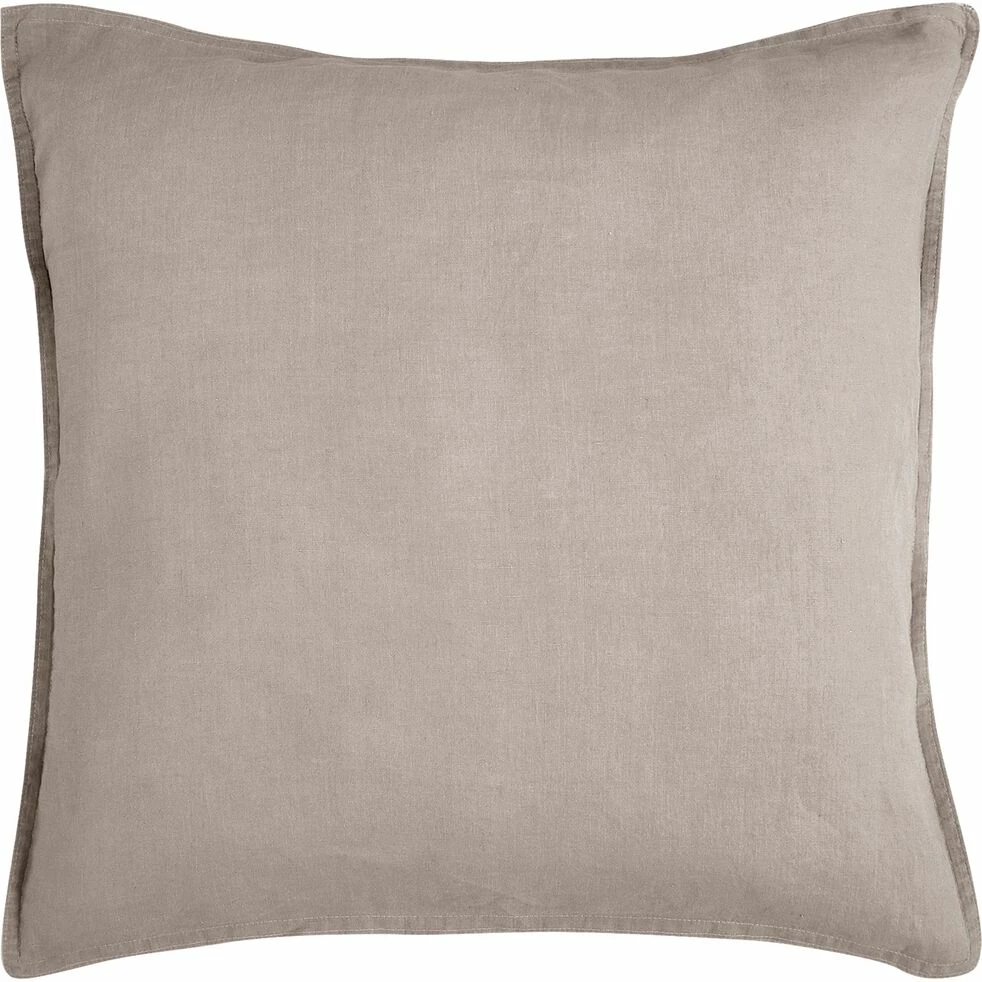 VENCE - Lot De 2 Taies D'oreiller En Lin Lavé - Beige 65x65cm 3 VENCE - Lot De 2 Taies D'oreiller En Lin Lavé - Beige 65x65cm
