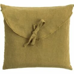 VENCE - Lot De 2 Taies D'oreiller En Lin Lavé - Jaune Alep 65x65cm -Doublures De Lit Soldes 2024 TAIES OREILLER VENCE 27362891 D 1