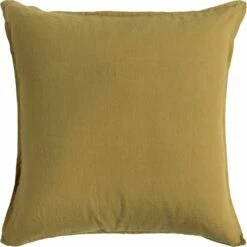 VENCE - Lot De 2 Taies D'oreiller En Lin Lavé - Jaune Alep 65x65cm