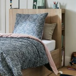 BALME - Tête De Lit En Bois Avec Rangements - Noir Et Effet Chêne Clair L100cm -Doublures De Lit Soldes 2024 Tete de lit BALME 26774886 A 1