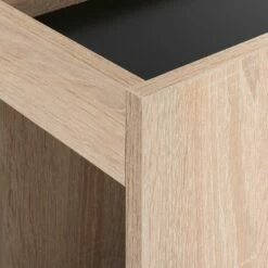 BALME - Tête De Lit En Bois Avec Rangements - Noir Et Effet Chêne Clair L100cm -Doublures De Lit Soldes 2024 Tete de lit BALME 26774886 Z 1