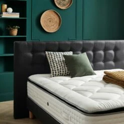 TIBOULEN - Tête De Lit Boutonnée En Tissu - Gris Anthracite L190cm -Doublures De Lit Soldes 2024 Tete de lit boutonnee TIBOULEN 26715728 A 1